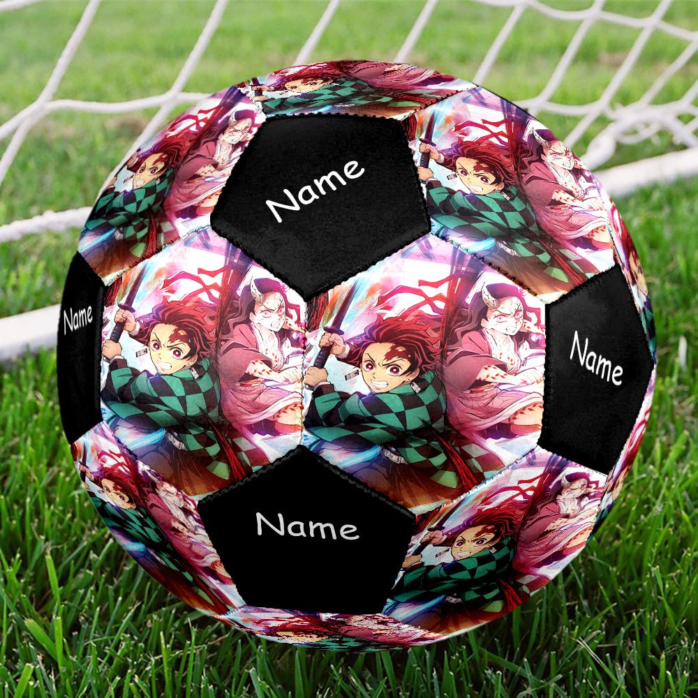 Custom Name Demon Slayer Theme Size 5 Soccer Ball, Suitable for Both Indoor and Outdoor Matches, a Gift Suitable for Everyone.