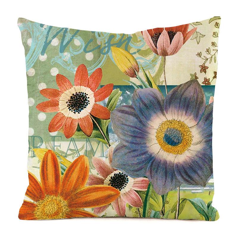 Heimdeko Bunte Blumen- und Schmetterlingsdruck Kissenbezüge Muster Kissenbezug Geeignet für Sofa Schlafzimmer Auto Kissenbezug