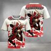 Deadpool Fashion 3D Printed T-shirt Paired with Cool Battle Print, Summer Round Neck Short Sleeved Loose and Eye-catching