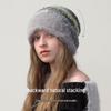 Căciulă de lână pentru femei cu circumferință mare a capului - Pălărie caldă tricotată de iarnă