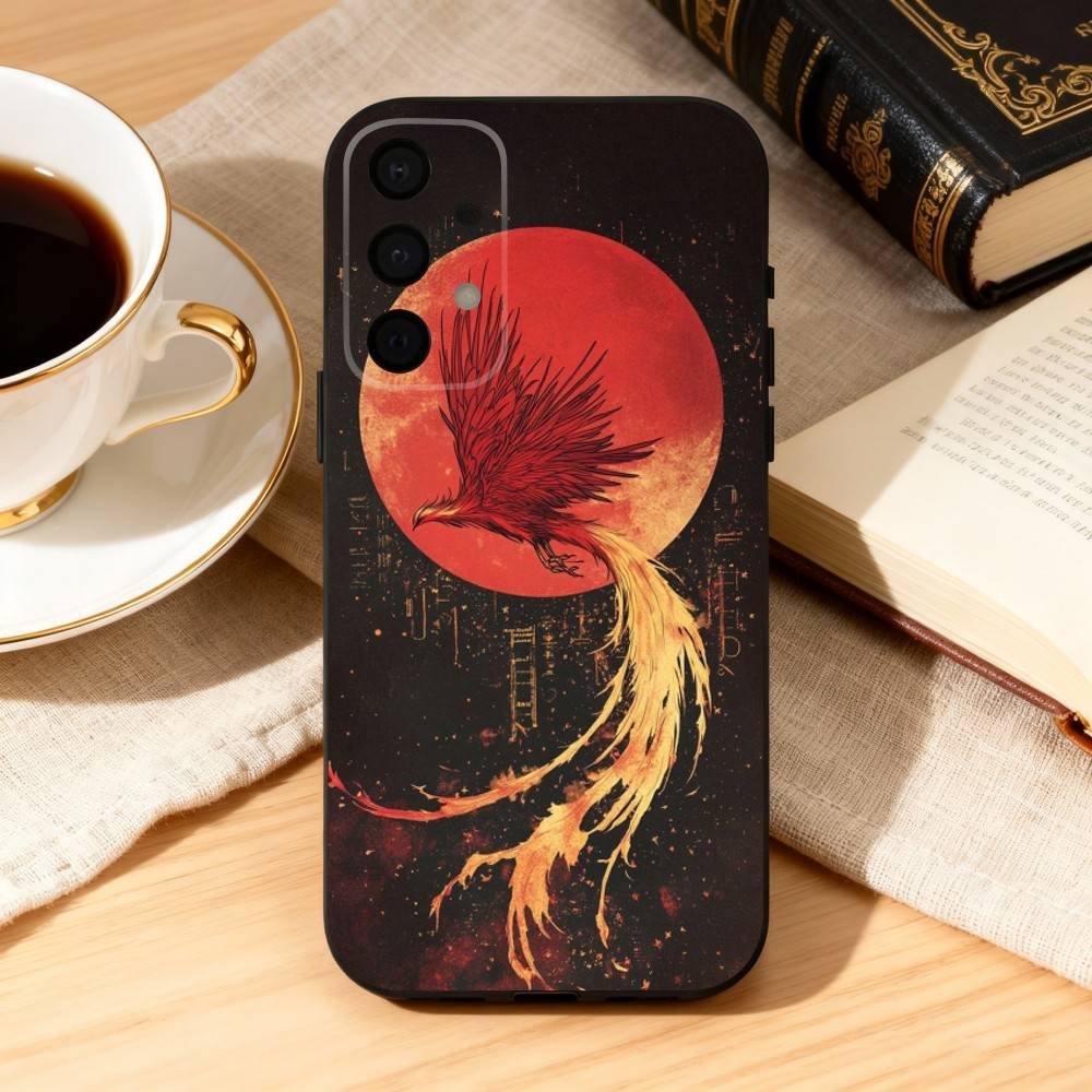 Cool Art Phoenix  Phone Case For Samsung Galaxy A73,A72,A71,A70,A53,A52,A51,Soft Silicone Black Cover