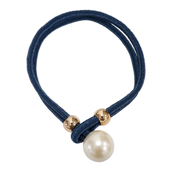 1Pc Faux Pearl Curtain Tieback, Woven Rope Adjustable Curtain Holder, Stylish Bead End Draperies Holder for Living Room Bedroom Bathroom Dormitory
