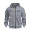 New American Style Innovative Men's New Multi-pocket Cardigan Zipper Hooded Sweatshirt