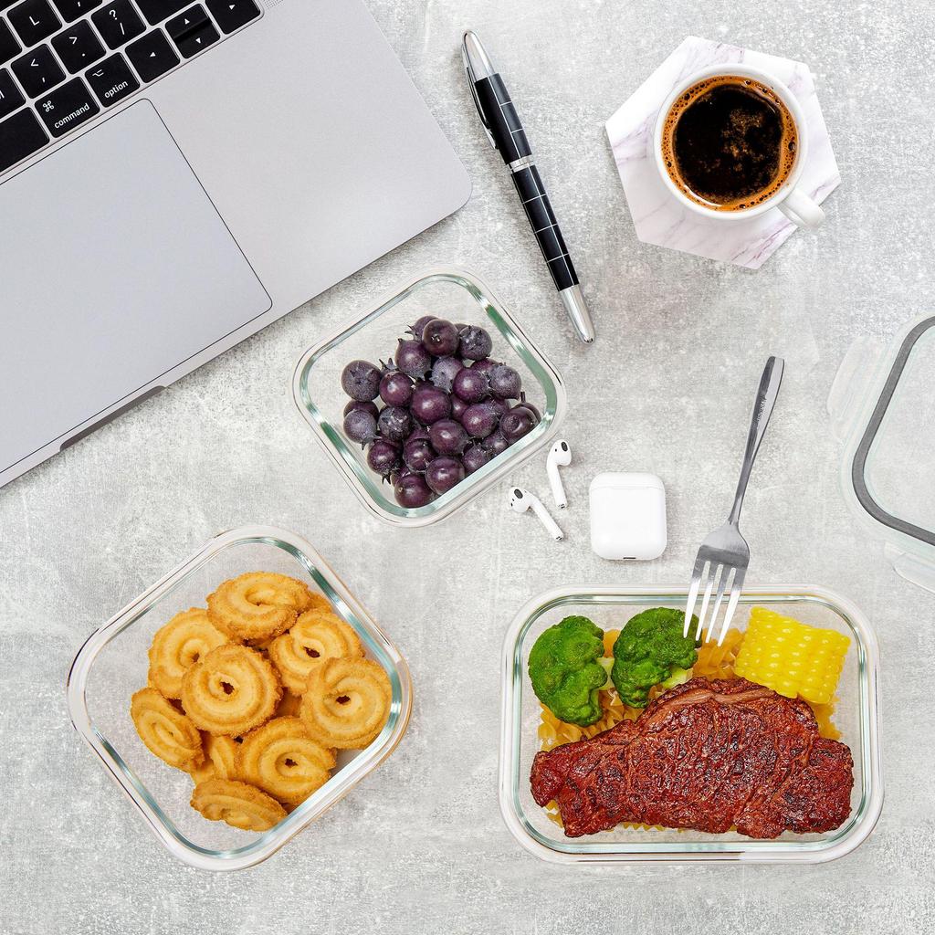 Borosilicate Glass Food Storage & Microwave Safe Bento Box Set