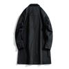 Men's Mid-Length Balmacaan Trench Coat with Rivet Detail - Versatile British Style Outerwear