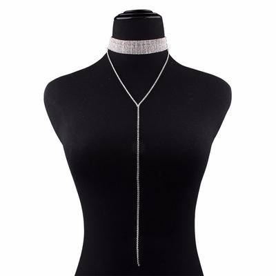 Fashion Trend Multi-layer Flash Diamond Retro Neck Chain Necklace, Popular Neck Alloy Full Diamond Welding Neck Chain