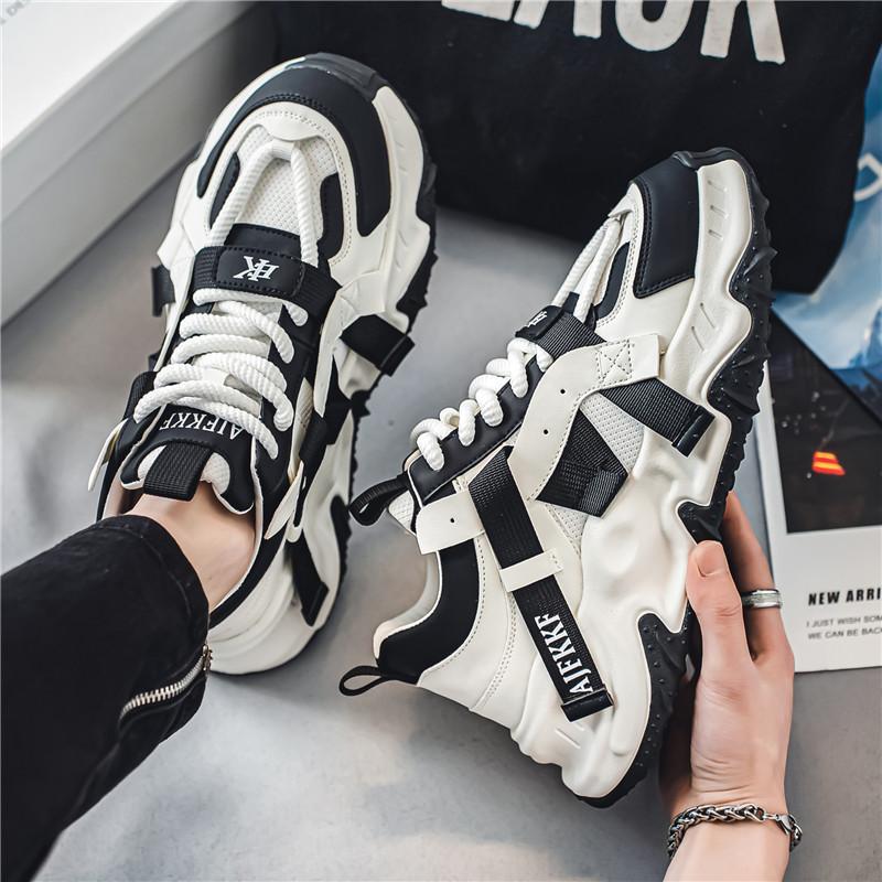 Fashion Trend Green Men's Thick Bottom Casual Sneakers Designer High Top Trainers Men Fashion Platform Shoes Breathable Chunky Sneakers