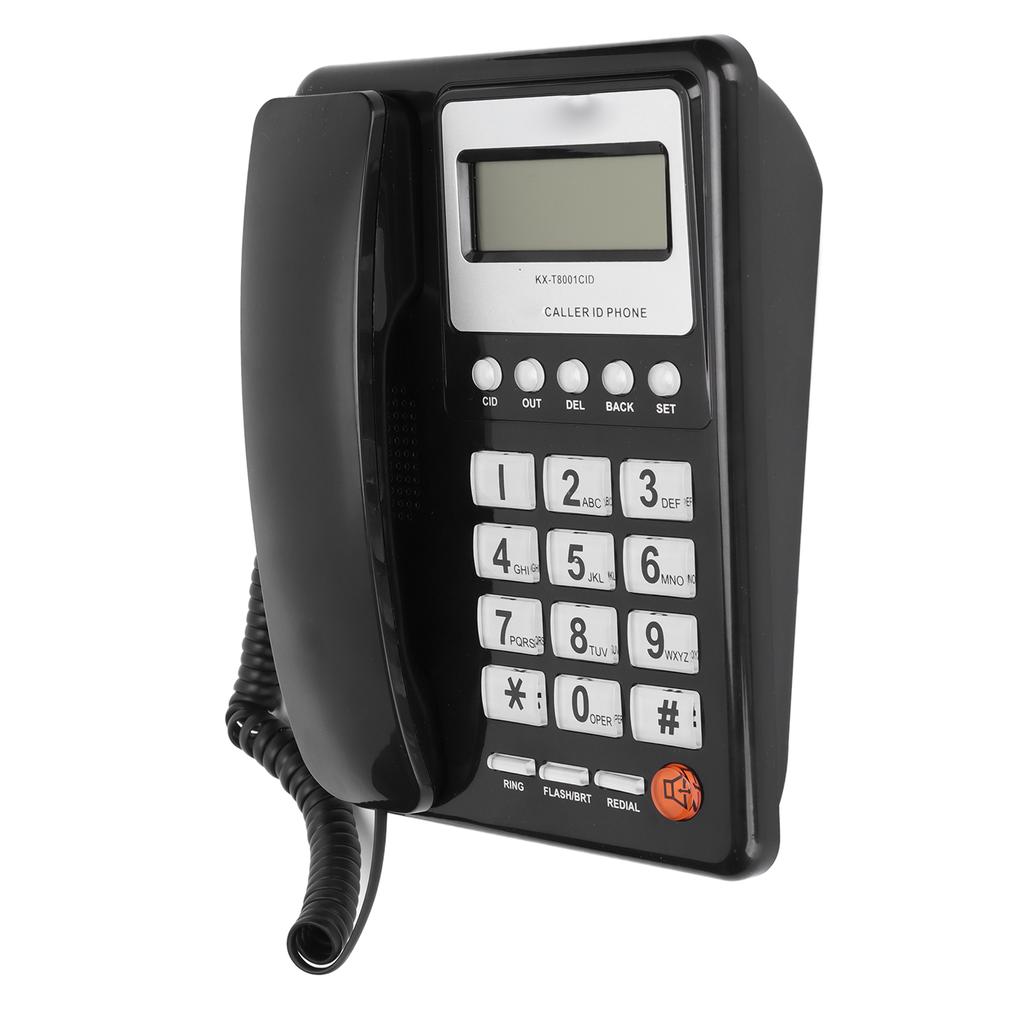 KXT8001CID Corded Telephone Caller ID Semi Hands Clr Display Telephone for Home Hotel (Black )