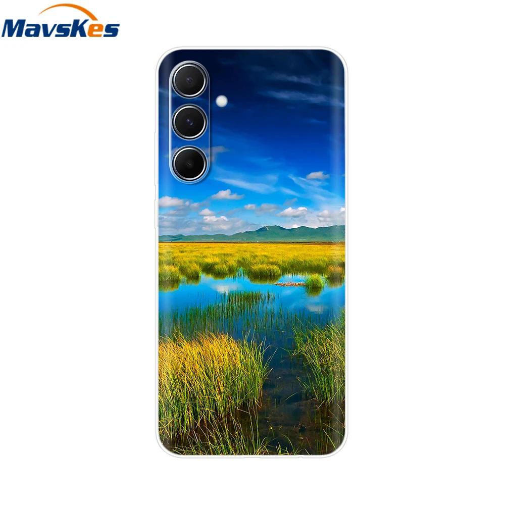 For Samsung Galaxy M35 M55 Case Cute Flower Soft Silicone Back Cover for Coque Samsung M 55 M 35 5G Phone Cover Fundas Shells