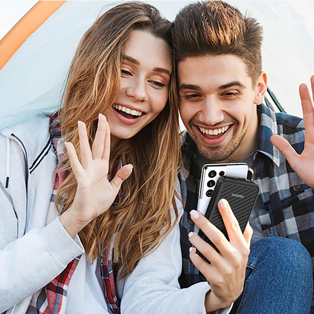 Powerbank K11 10000mAh z wbudowanymi kablami - czarny