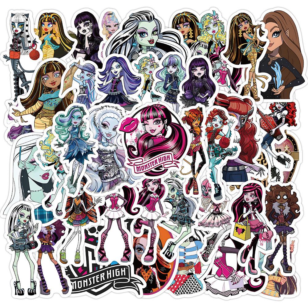 50PCS Monster High Waterproof Stickers PVC for Laptop Skateboard Luggage Phone