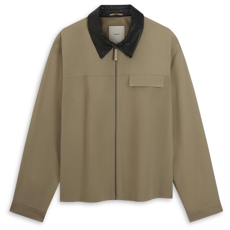 

Calvin Klein Американская винтажная куртка-детройт с цветными блоками и молнией на воротнике, мужская куртка, сумеречно-коричневый 4LB433G S