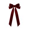 5Pcs Velvet Christmas Bow Ornament Solid Color Xmas Hanging Pendant  Christmas Decor