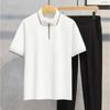 Men Half Zip Short Sleeve Polo Shirt Casual Loose Mens T Shirt