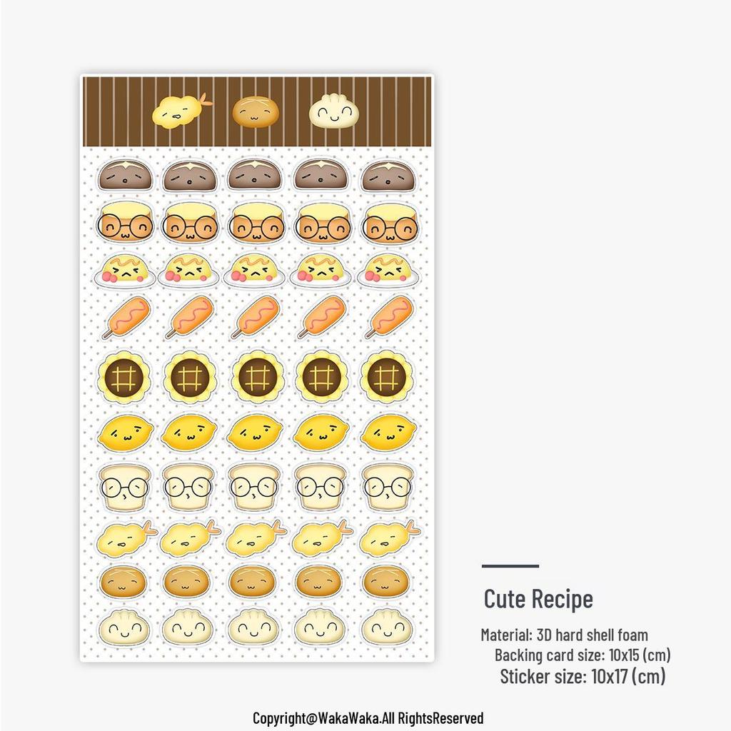 Waka Waka 3D Stereo Cute Animal Christmas Bubble Stickers - Waterproof Cartoon Journal Decals