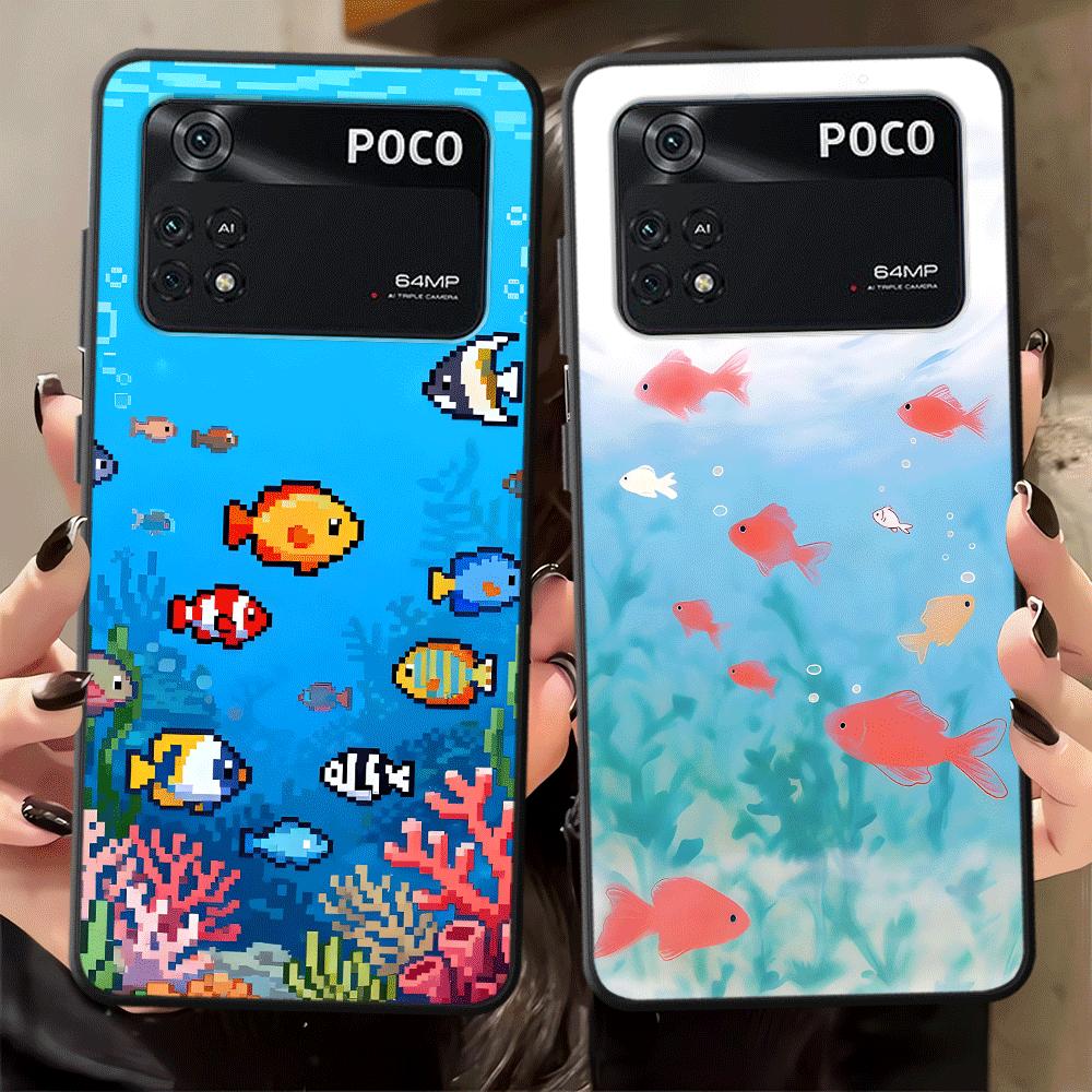 Cartoon Cute Fish Case for Xiaomi Poco F8 X3 X4 X5 X7 Pro M3 M4 M7 M5 C50 F1 F3 C71 C61 C75 Funda Phone Cover