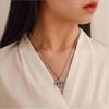 Evil Eye Pendant Necklace Thin Box Chain Italian Silver Necklace Long Chain Acsergery Gift