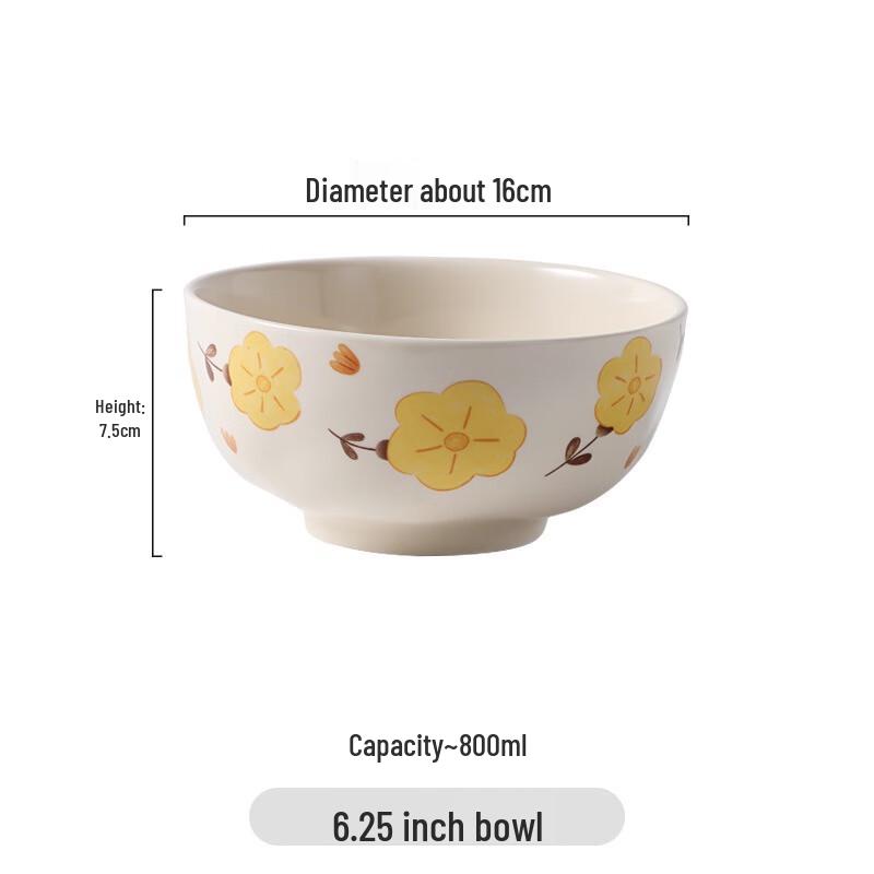 Nordisk Stil Gul Blommig Keramisk Servis Set