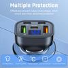 P91 3 Type C + 2 USB 5 In 1 150W Car Charger QC3.0 PD Fast Charging Adapter with Voltage Display