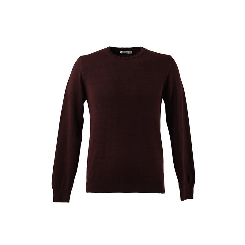 

Мужской классический свитер с круглым вырезом и трикотажем цвета сливы M слоновая кость