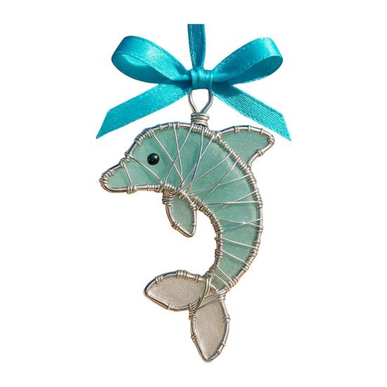 Handgemaakte Zee Glas Oceaan Ornamenten 2D Acryl Kust Hangende Ornamenten Zee Schildpad Octopus Zeepaardje Vis Cadeaus voor Boom Huis Decoratie Strand Liefhebbers