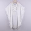 New Fashion Lace Beach Dress Sexy Women Irregular Cover Up Hollow Loose Seaside Dress Large Size Tassel Bikini Style Casual Summer Solid Clothing