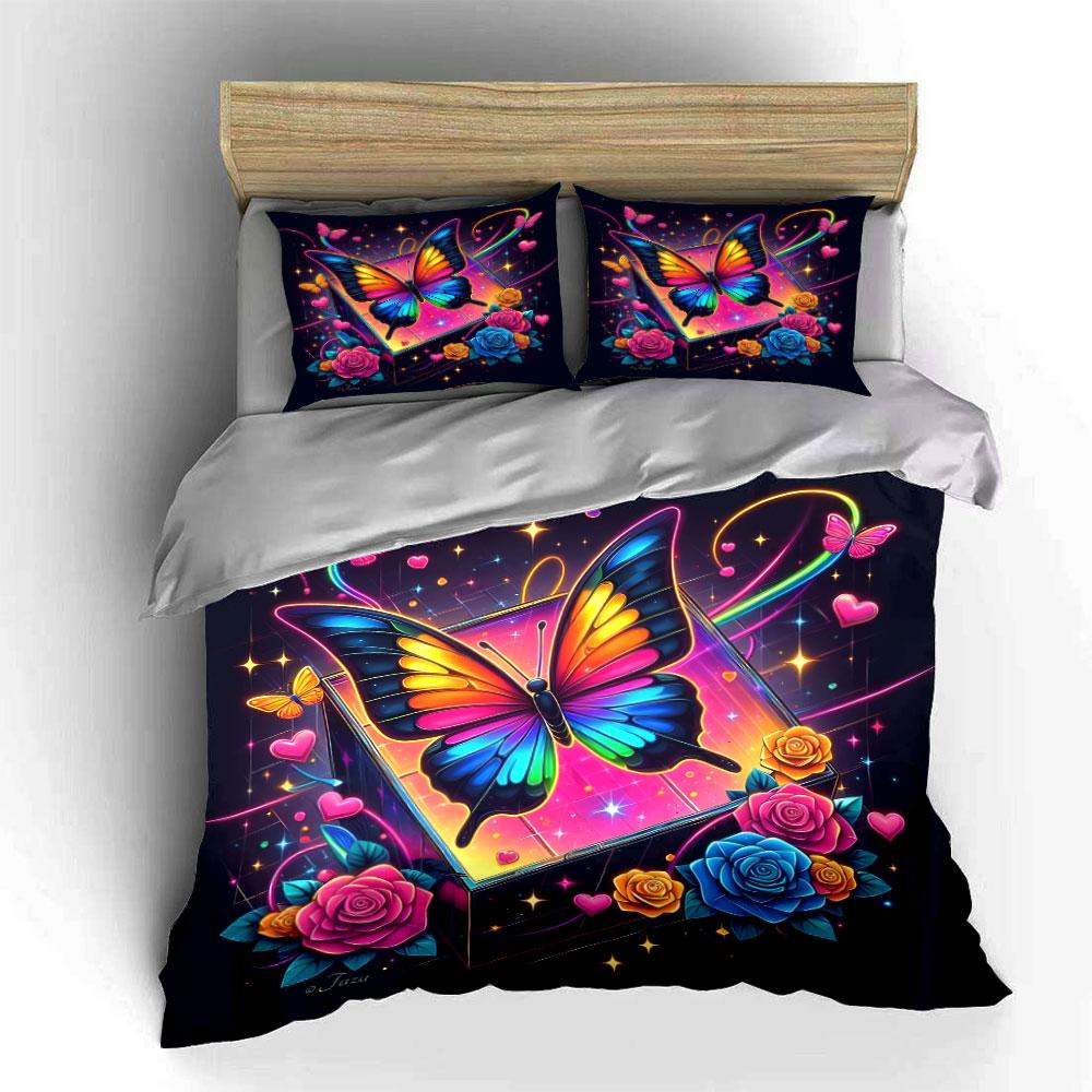 "Vivid butterfly dreamscape." Bedding sets Duvet covers Pillowcases(1* Duvet Cover 2* Pillowcases without duvet insert)