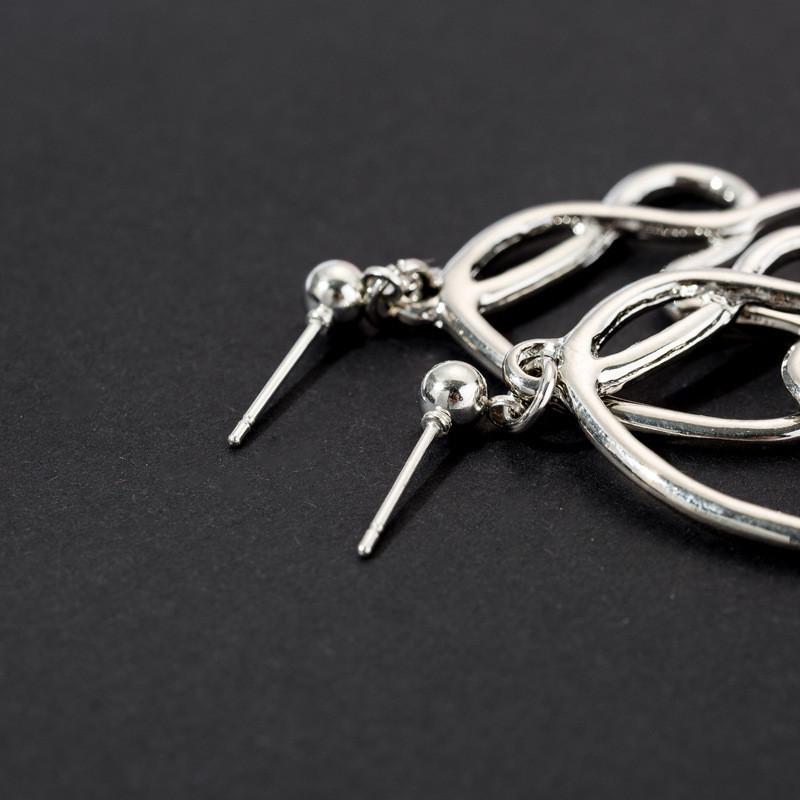 Elegant Abstract Geometric Hollow Earrings For Women Trendy Alloy Jewelry