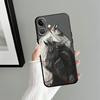 Animal Horse Pattern Black Soft Phone Cover Case for iPhone 15 16 14 Plus 7 8 13 12 11 17 Pro Max 17Air XR XS Max