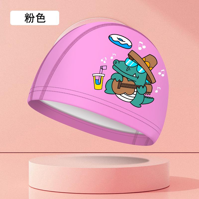 New Cartoon Swimming Caps for Boys Girls PU Waterproof Comfortable Kids Swim Caps Ear Protection Printed Children Swimming Caps