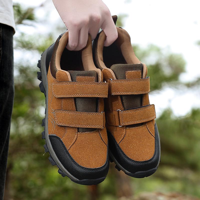 New Designers Style Men's Sneakers Waterproof Leather Hiking Shoes Men Fashion Outdoor Trekking Tourism Shoes Non-slip Male Shoe