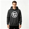 Men's Casual White Ink Heat Transfer Creative Round Number 7 Graphic Printed Hoodie Long Sleeve Pullover Hooded Sweatshirt for Daily Streetwear
