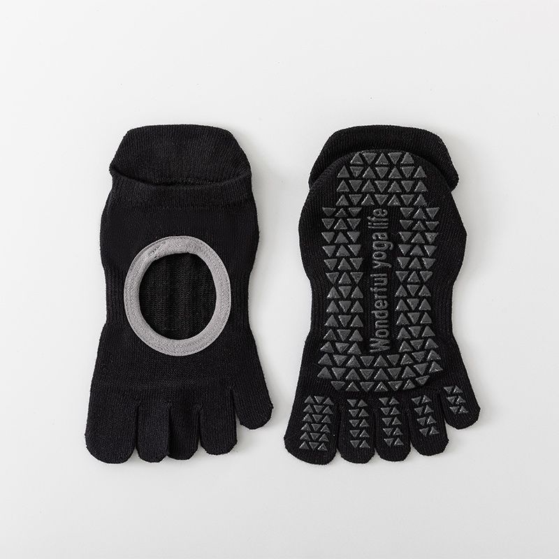 

Yoga Socks All Year Round Thin Anti-Slip Professional Women Pilates Socks Short Indoor Floor Sports Fitness Special Shoes Black