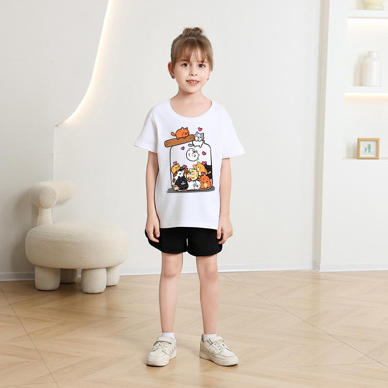 Children T-shirt 2-13Y Cute Cartoon Printed Kids 100% Cotton Clothes Tshirt Tops Tee Summer Kid T Shirt