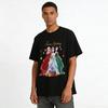 Festliche Top für die Saison, Drei Mädchen & Katze Aufdruck Weihnachtsferien Lässiges Lockeres T-Shirt Reines Baumwoll-T-Shirt