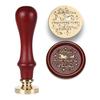 Christmas Themed Seal Stamp Head with Wood Handle for Seal Envelope Christmas Card Invitation Scrapbooking Embellishment