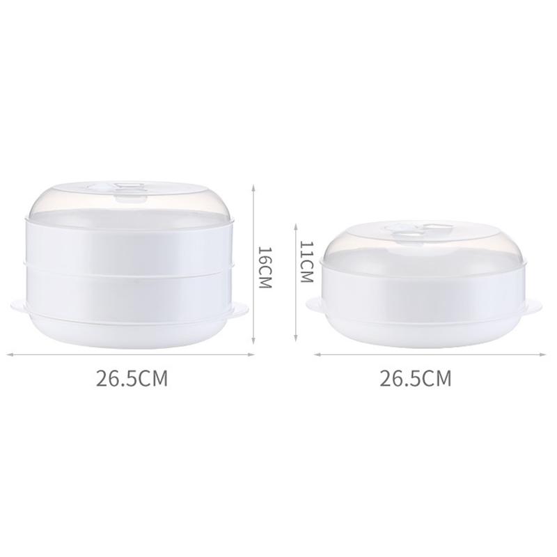 YOMDID Мікрохвильова піч Спеціальна пароварка PP Пароварка для приготування булочок на пару з кришкою Міцне кухонне приладдя для приготування на пару 1/2 шари