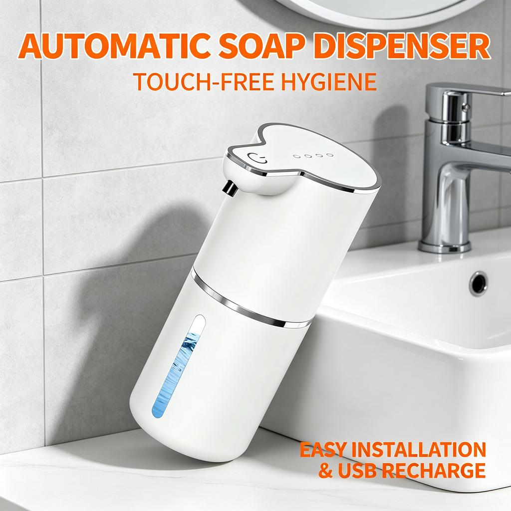 Dispensador de jabón automático con sensor montado en pared recargable por USB