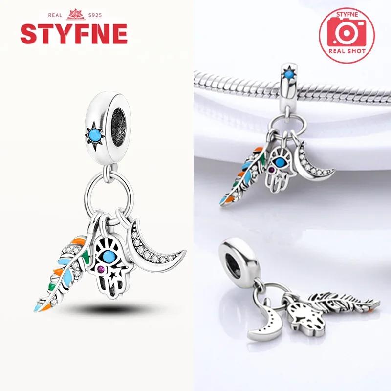 copper Hamsa Hand Evil Eye Charm Bead Charms Colorful Heart Bead Charms Do It Yourself Compatible With Authentic Bracelets Do It Yourself Fine Jewelle