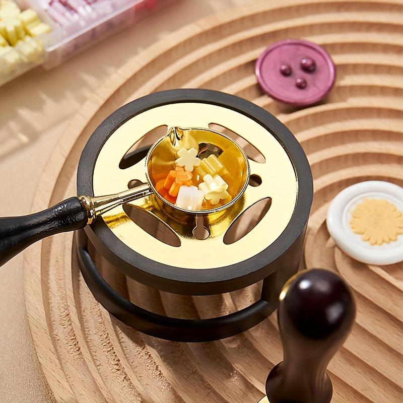 2PC/SET Wax Seal Stamp Kit With Sealing Wax Warmer, Wax Melting Spoon For Wedding Gift Envelopes