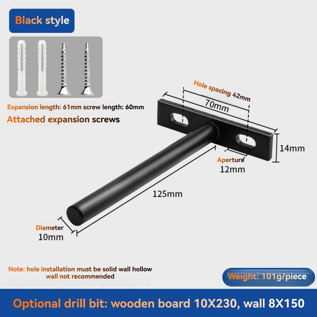 Set of 6 Concealed Fixed Brackets 128 Mm 5-inch Metal Flat Brackets Suspended Shelf Brackets with Screws and Expansion Tubes Concealed Shelf