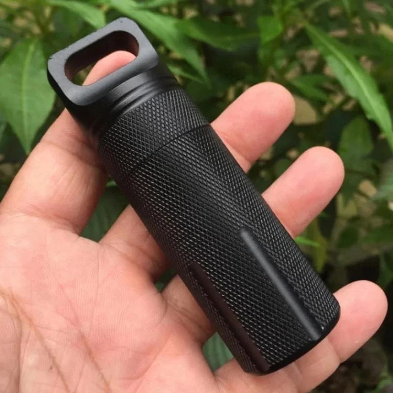 Portable Aluminum Alloy Sealed Waterproof Tank EDC Emergency Medicine Bottle Storage Tank Outdoor Essential Equipment Multi Tool