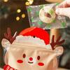 10pcs Elk Christmas Tree Shaped Christmas Gift Bags Plastic Candy Pouches  Weddding Gifts