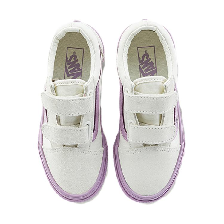 Vans Comfortable Fashionable Durable Low-Top Kids Skate Shoes Kids Sneakers White Purple VN000CYDD45