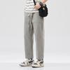 Japanese-Style Vintage Workwear Pants for Men, Spring and Autumn, Loose Straight Casual Long Pants, Trendy Versatile Cropped Pants