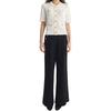 Karl Lagerfeld French Elegant Daily Commuting Dating Outfit Light Luxury Texture Linen Jacquard Chain Short Sleeve Knit Top Women Tops M22E2251100