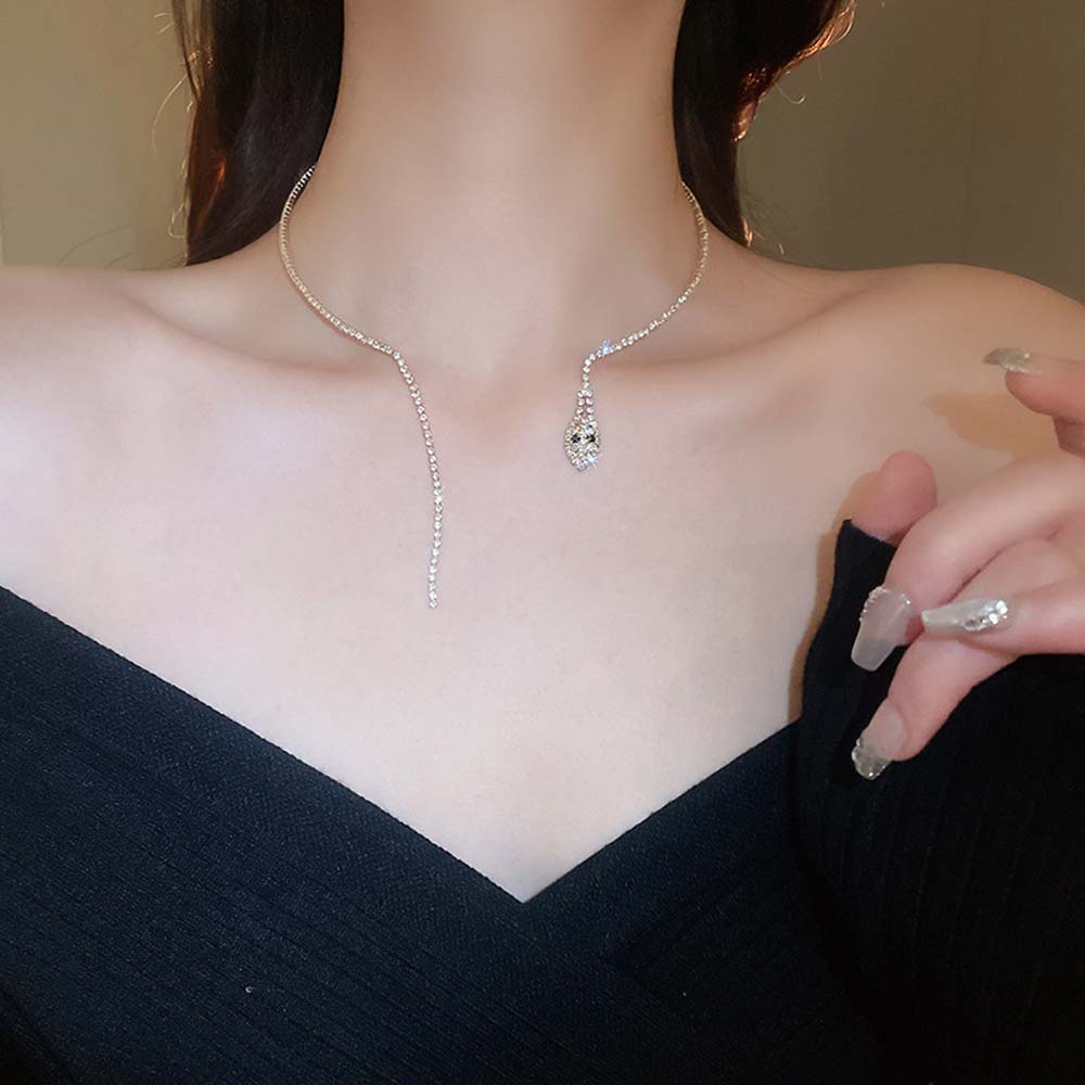 Clothing Accessories Crystal Snake Necklace Fashion Jewelry Snake Choker Pendant  Birthday Gifts