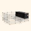 DIY Pet Fence Rabbit Playpen with Nests Rabbit Enclosure for Guinea Pigs Rabbits and Hedgehogs Black