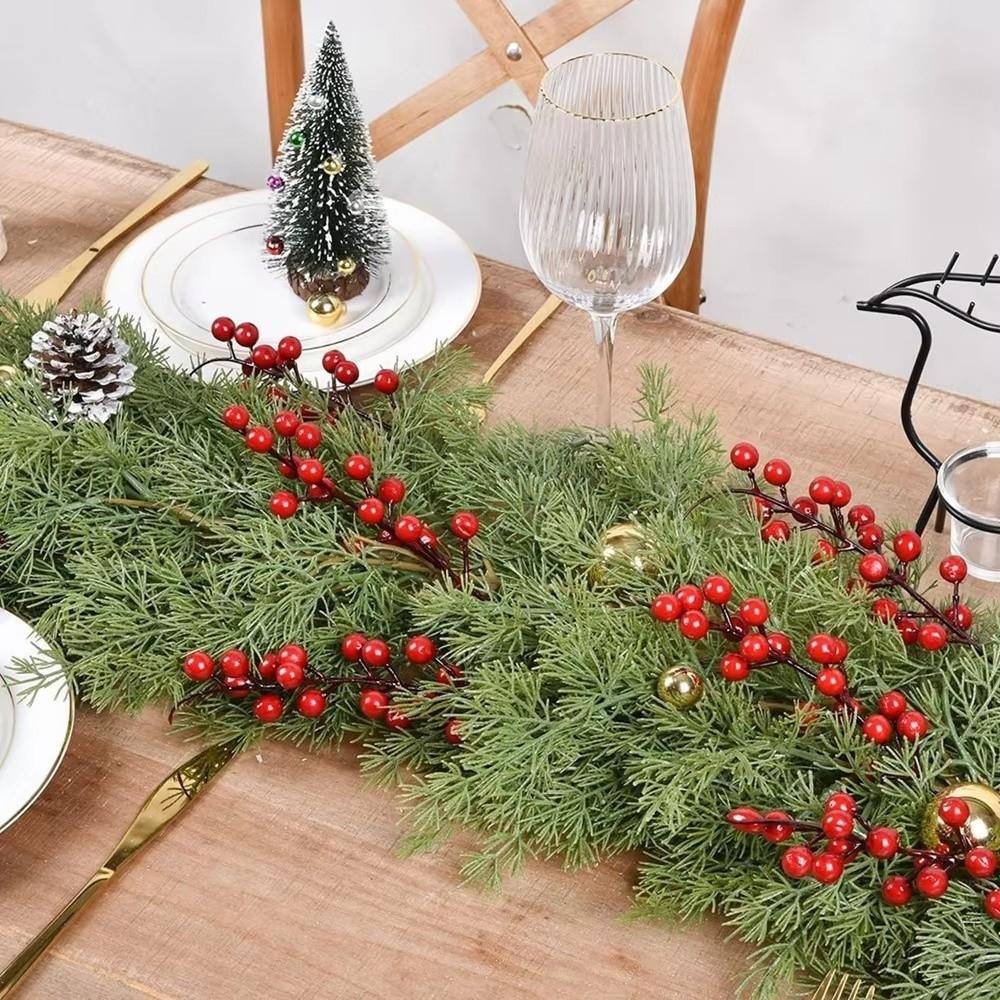 Long Vines Artificial Christmas Tree Pine Needles Berry Cone Artificial Plants High Quality Artificial Pine Leaves Wedding Decor