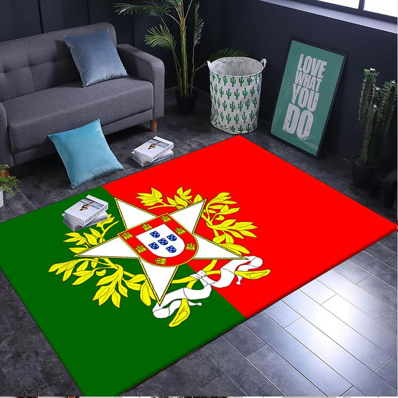 1PC Rug Portuguese Coat Of Arms Carpet, Chair Rug,Area Rug for Office Bedroom Living Rooms Bedroom, Doormat Decor Christmas Fan Gifts